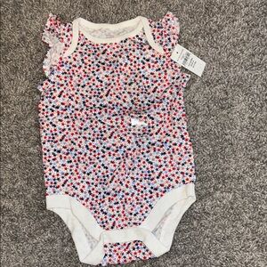 Floral Baby Onesie with Ruffle Sleeves